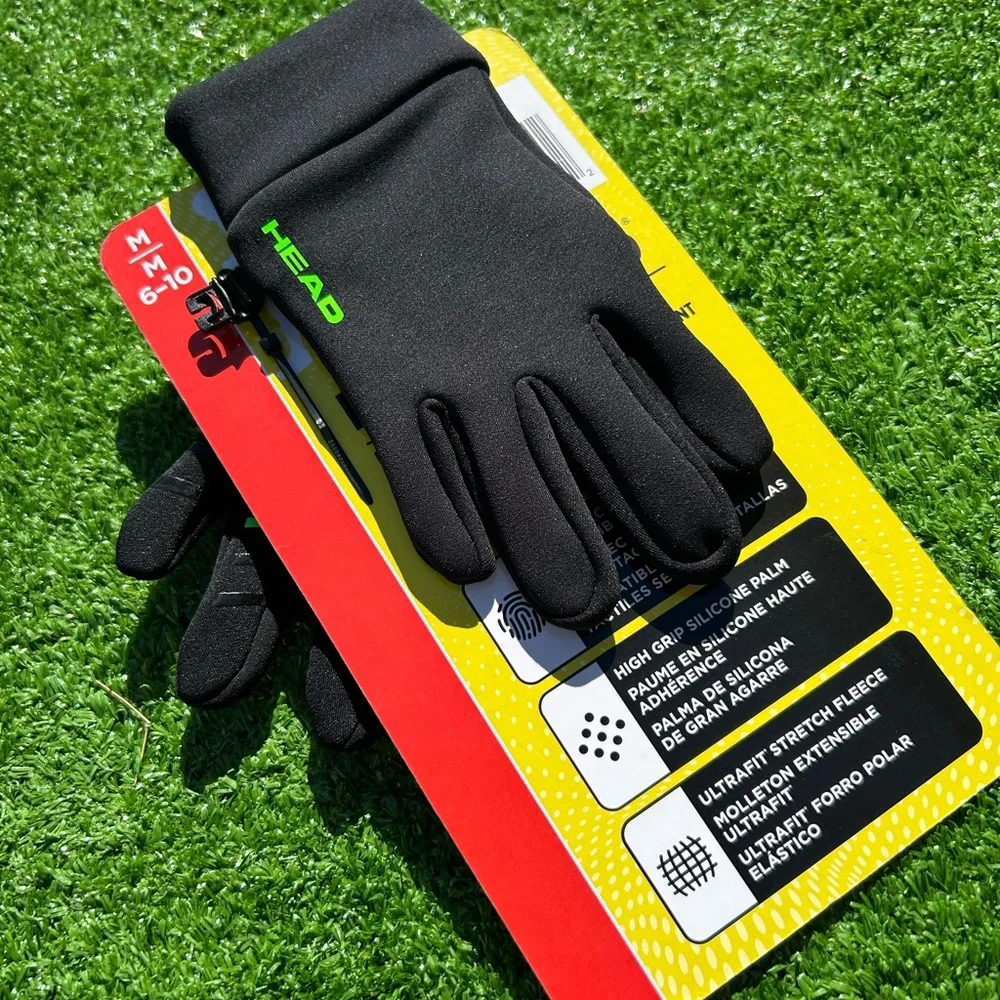 Head Kids Medium Black Touchscreen Gloves 6-10 Sensatec Technology Silicone Grip